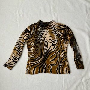 Vintage Animal Print Sweater Size S